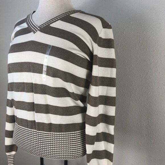 Liz Claiborne Striped V Neck Sweater Size M - Picture 4 of 7